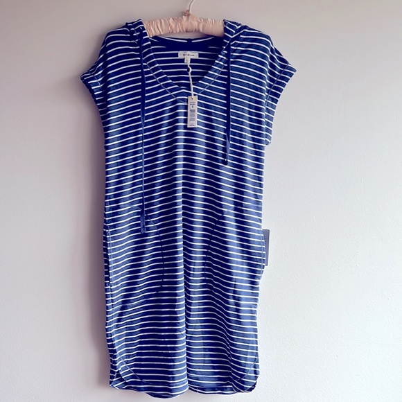 NWT Max Studio Women’s Striped Hooded Short Dress Size Small - Picture 3 of 16